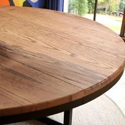 Table ronde extensible en chêne brun 130 cm PALERME