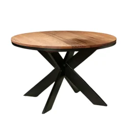 Table ronde extensible en chêne brun 130 cm PALERME