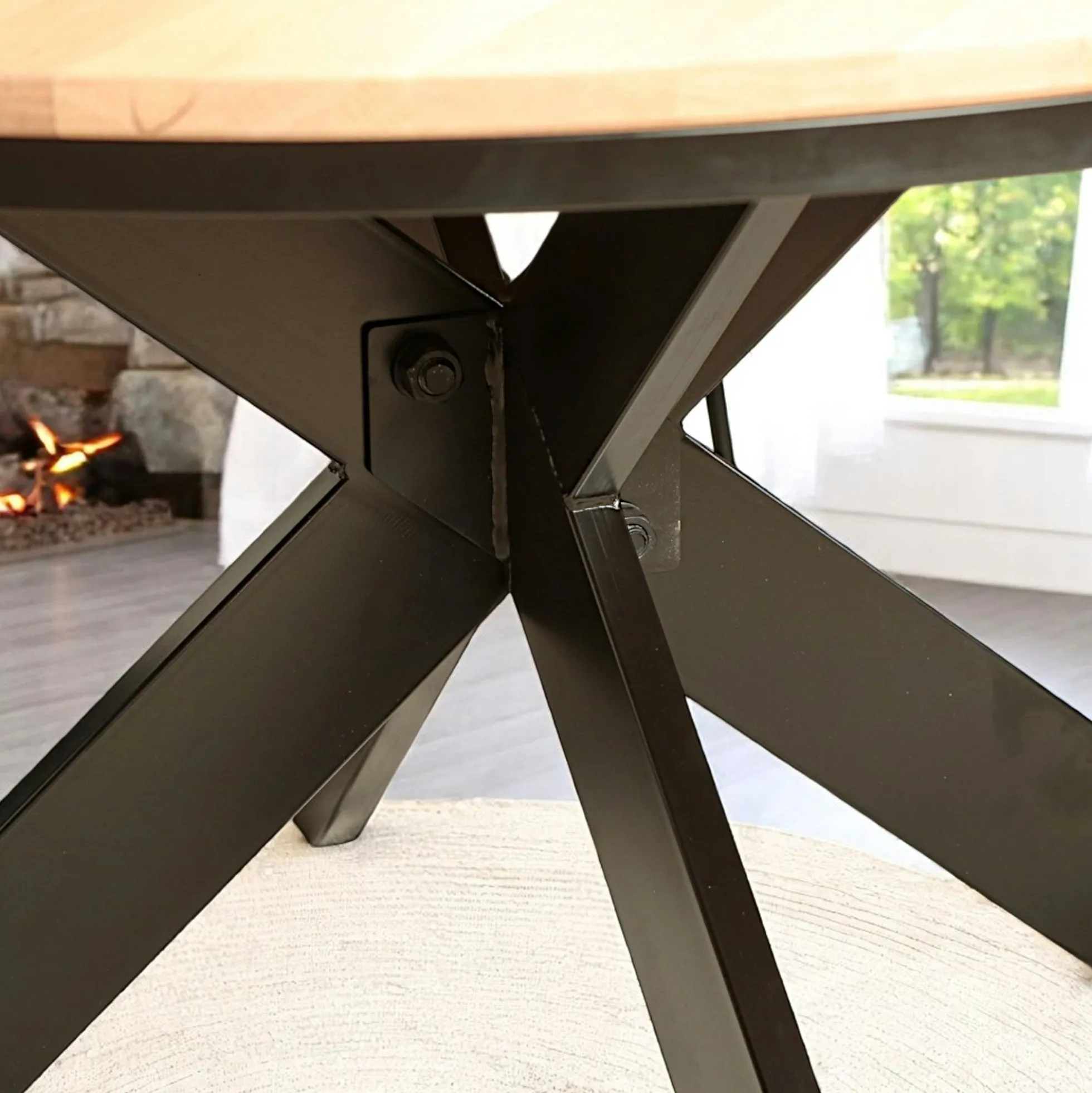 Table ronde extensible en chêne blanc 140 cm PALERME