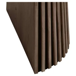 Table ronde extensible en chêne brun avec piètement baguette (2 rallonges incluses) ø120 cm / 160 cm / 200 cm AMSTERDAM