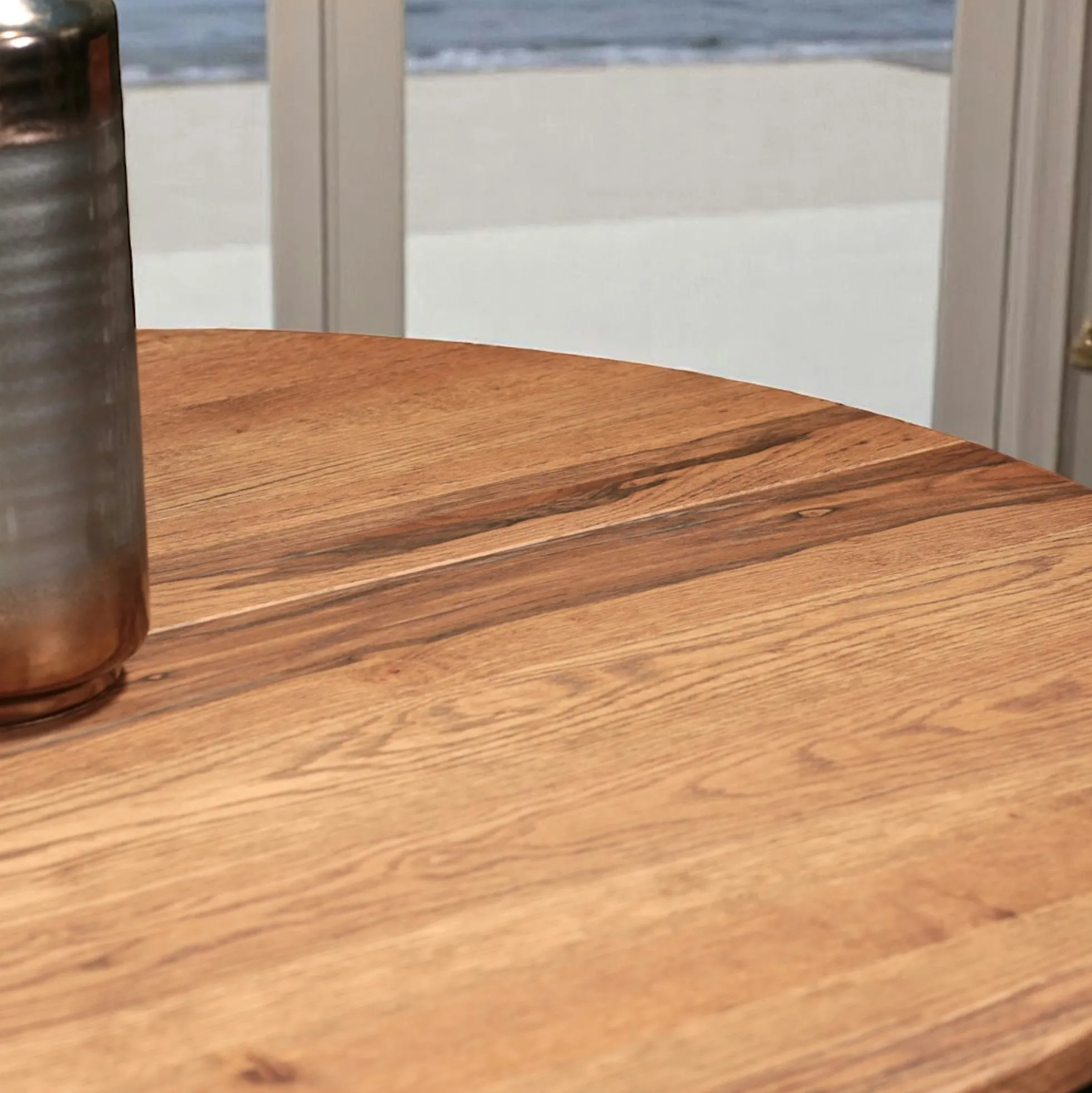Table ronde extensible en chêne brun 120 cm PALERME