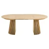 Table ronde extensible en chêne clair avec piètement baguette (2 rallonges incluses) ø120 cm / 160 cm / 200 cm AMSTERDAM