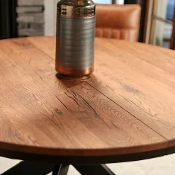 Table ronde extensible en chêne brun 140 cm PALERME