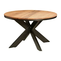 Table ronde extensible en chêne brun 140 cm PALERME
