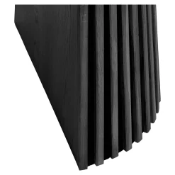Table ronde extensible en chêne noir avec piètement baguette (3 rallonges incluses) ø120 cm /160 cm / 200 cm / 240 cm AMSTERDAM