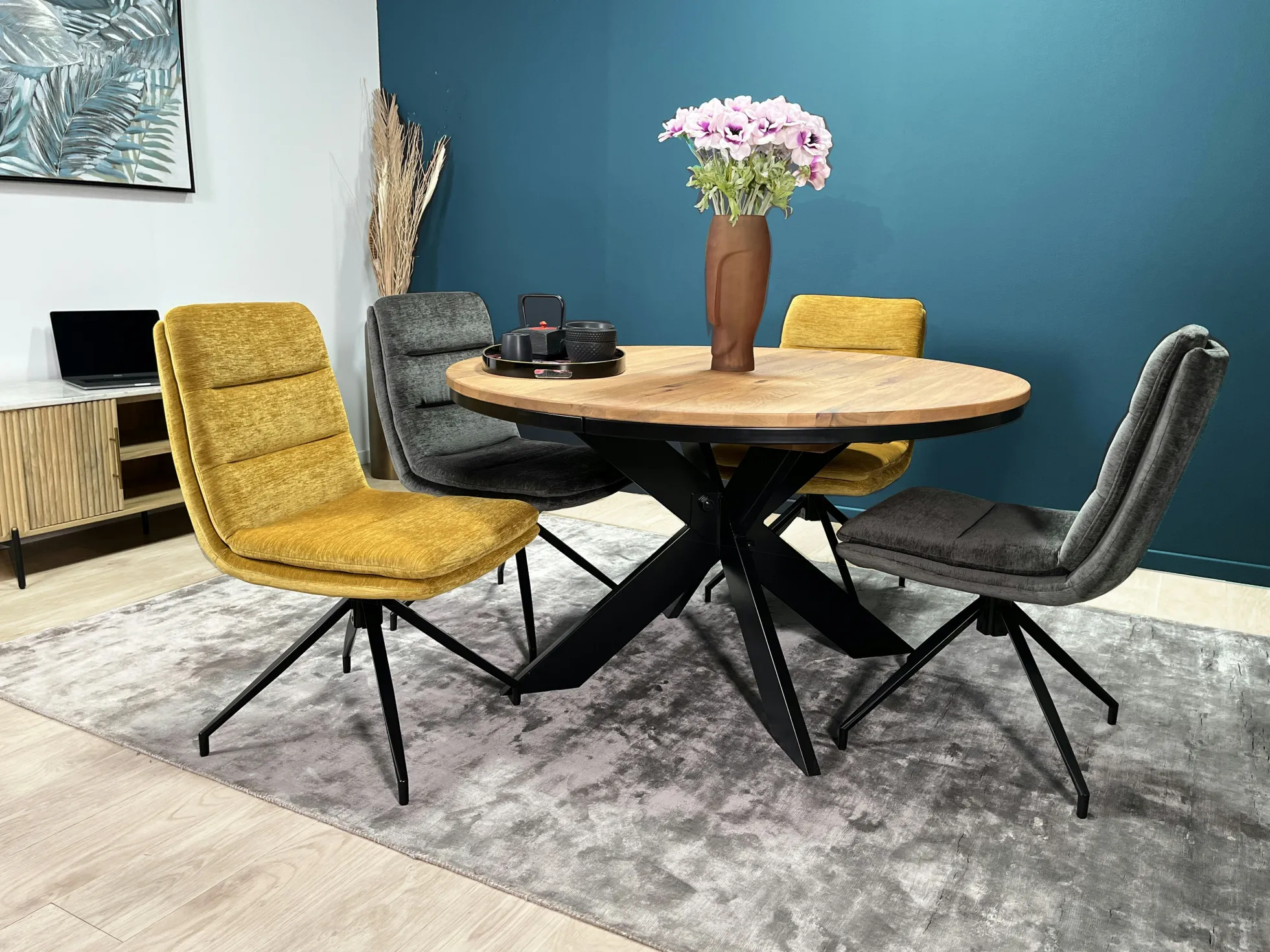 Table ronde extensible en chêne huilé 140 cm PALERME