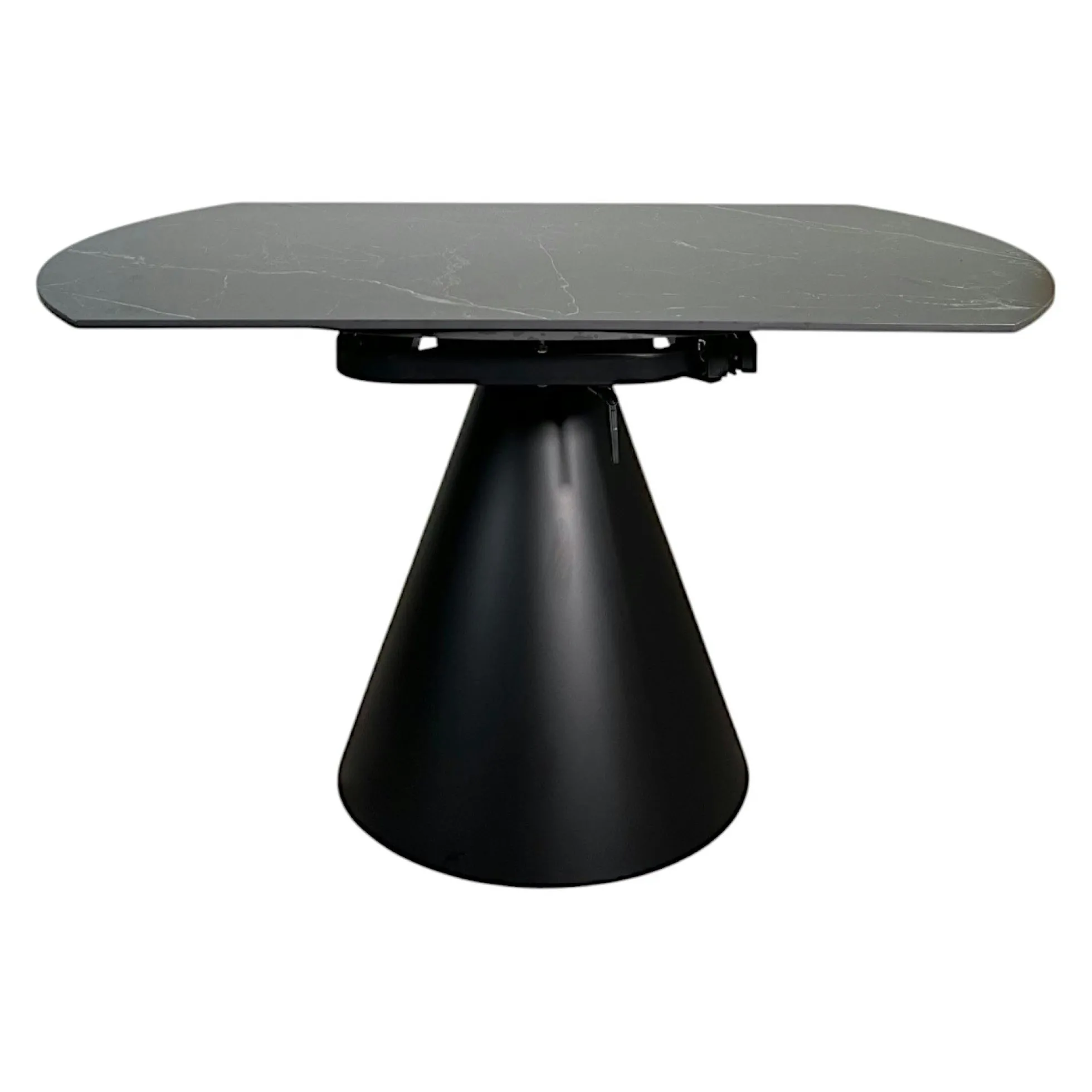 Table ronde extensible en céramique noire 135 cm OTTAWA
