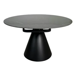 Table ronde extensible en céramique noire 135 cm OTTAWA