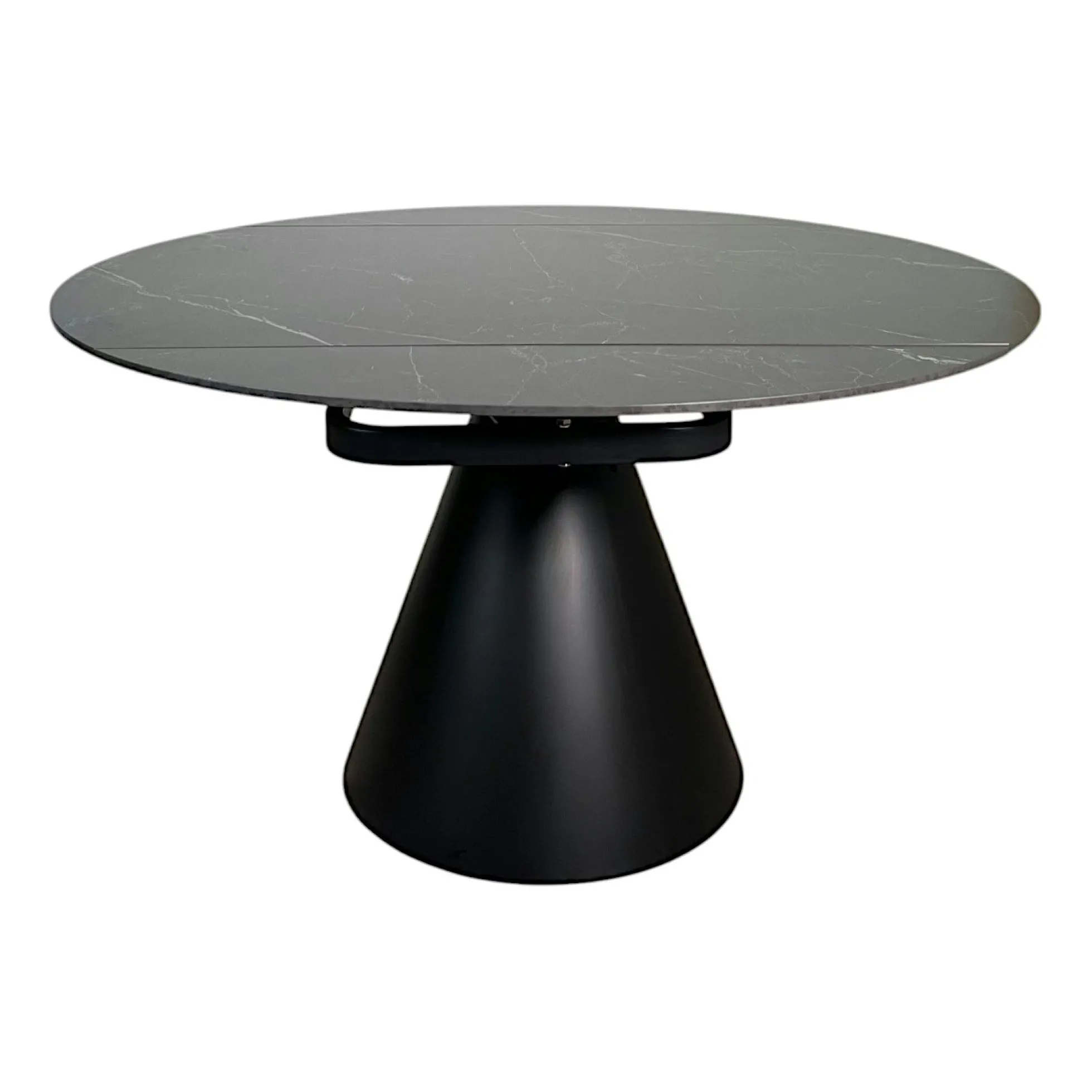 Table ronde extensible en céramique noire 135 cm OTTAWA
