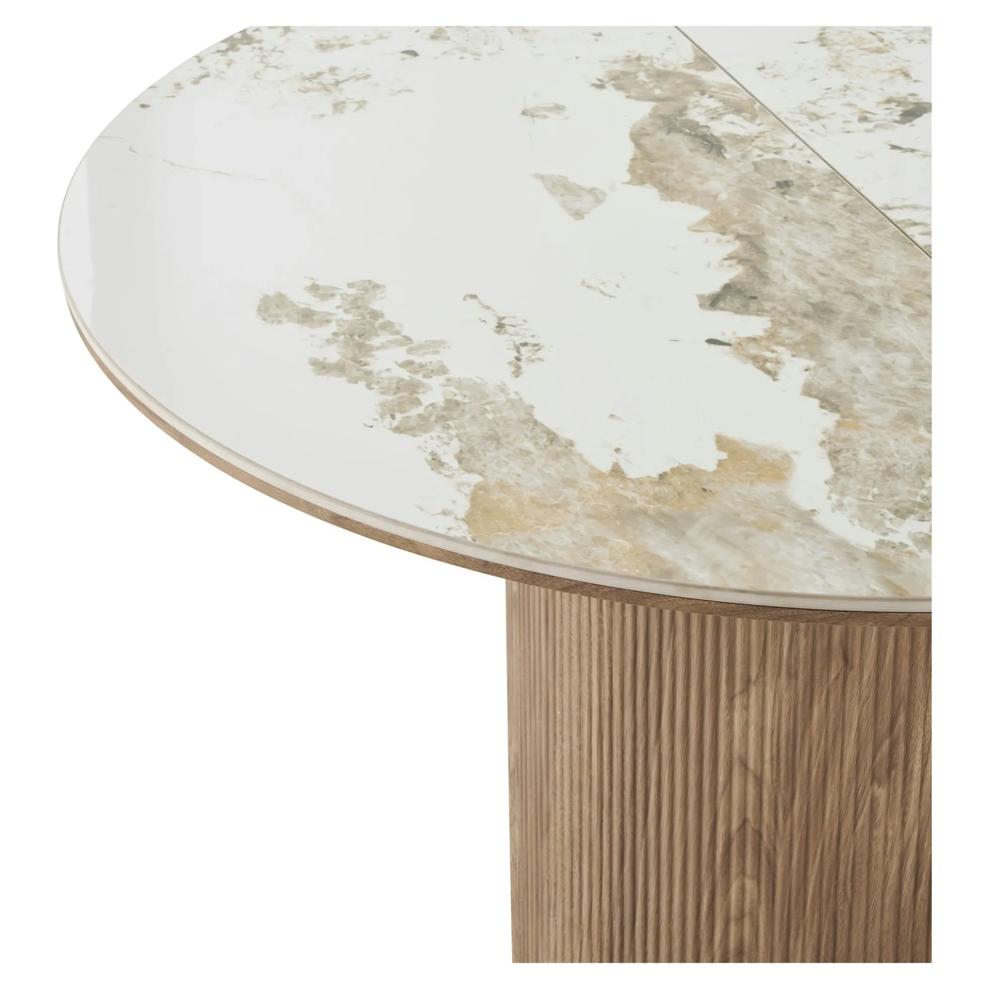 Table ronde extensible en céramique marbrée 120/160/200 cm PRATO