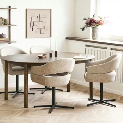 Table ronde extensible placage chêne 120/170/220 cm KALKIE