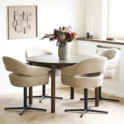 Table ronde extensible placage chêne 120/170/220 cm KALKIE