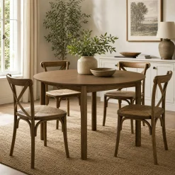 Table ronde extensible placage chêne 120/170/220 cm KALKIE