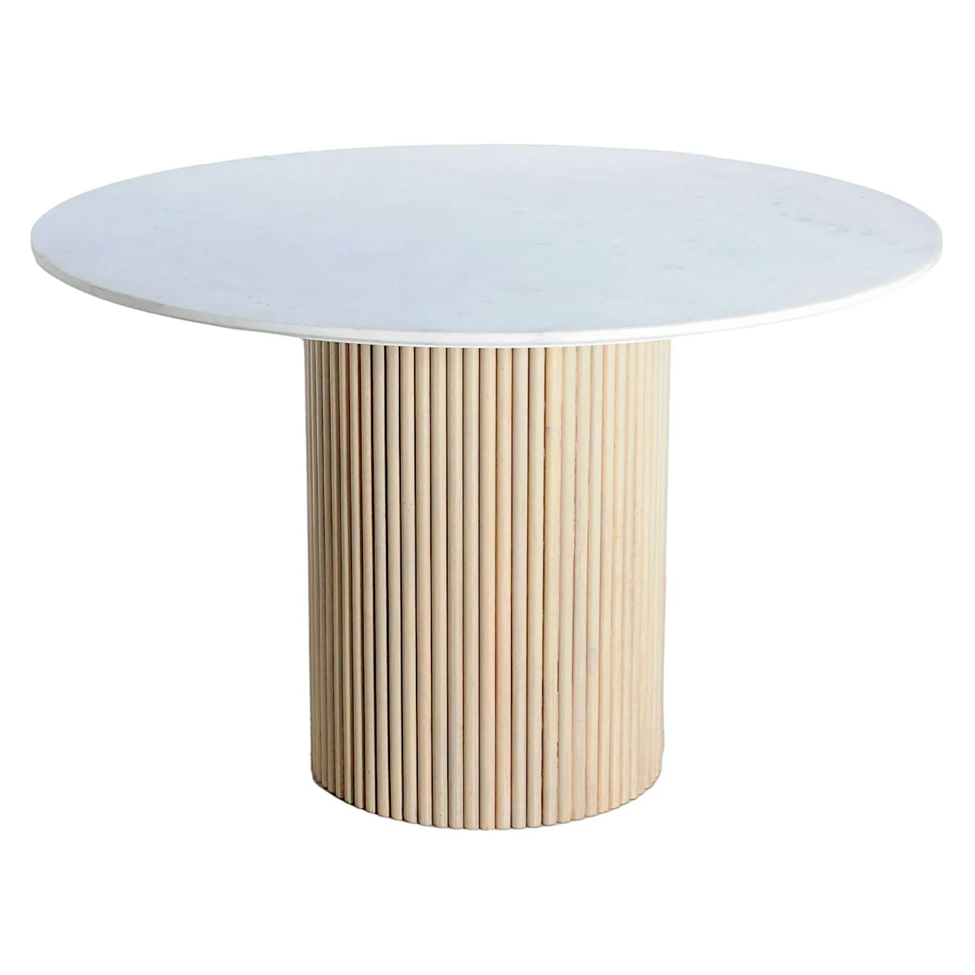Table ronde marbre et bois D 120 cm MASSA