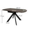 Table ronde modulable céramique effet marbre noir 150 cm LOMBARDIE
