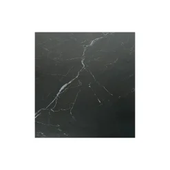 Table ronde modulable céramique effet marbre noir 150 cm LOMBARDIE