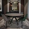 Table ronde modulable céramique effet oxydé 150 cm LOMBARDIE
