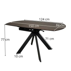 Table ronde modulable céramique effet oxydé 150 cm LOMBARDIE