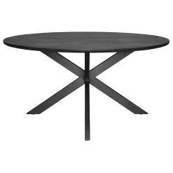 Table ronde noire en bois de manguier Ø150 cm ALVERA