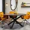 Table ronde noire en bois de manguier Ø130 cm ALVERA