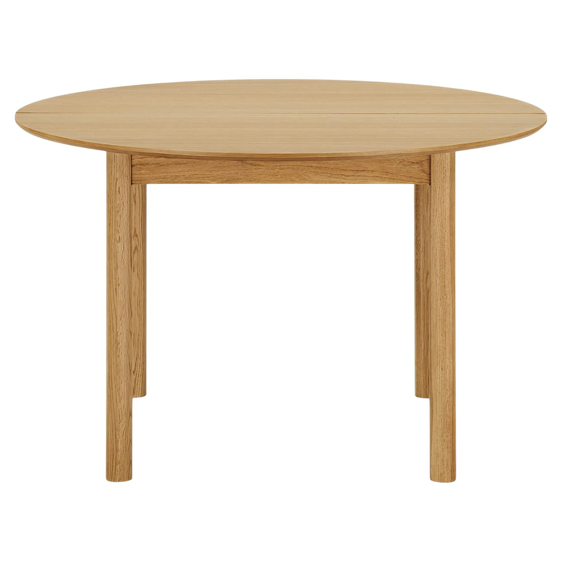 Table ronde placage bois de chêne ø120 + 2 rallonges TARAZ