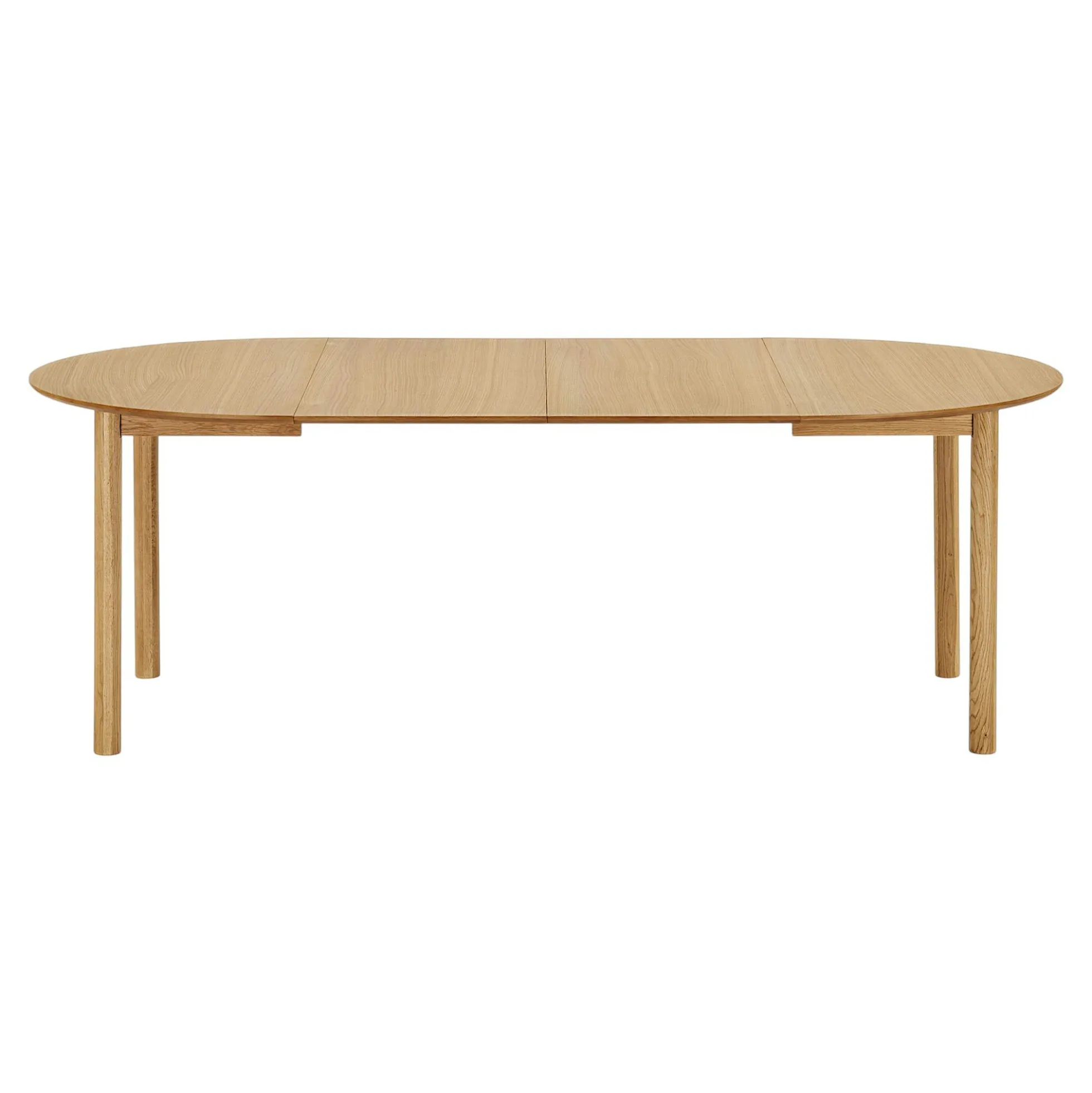 Table ronde placage bois de chêne ø120 + 2 rallonges TARAZ