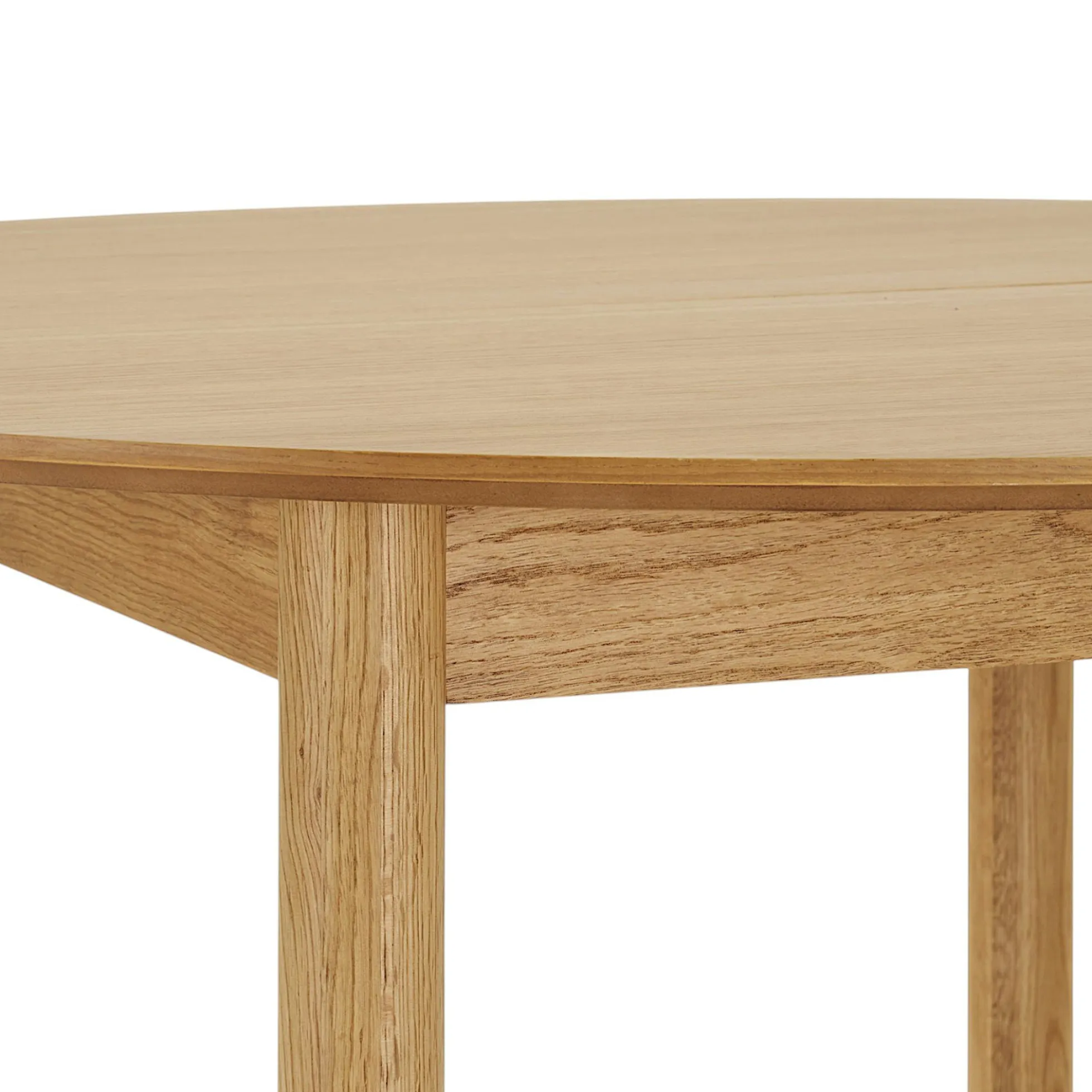 Table ronde placage bois de chêne ø120 + 2 rallonges TARAZ