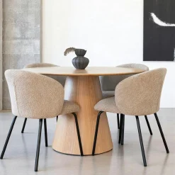 Table ronde style scandinave placage frêne Ø120 cm LISBONNE