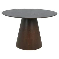 Table ronde style vintage placage noyer Ø120 cm LISBONNE