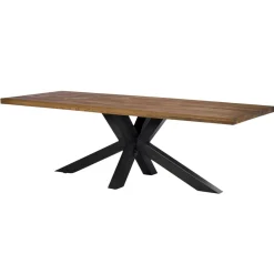 Table salle à manger bois métal pied croisé 180 OKA