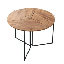 Table salle à manger pliante effet pin Ø100 cm JENA
