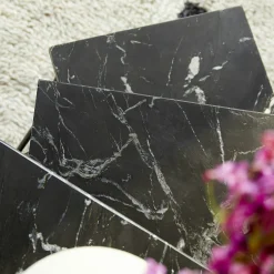 Table salon gigogne marbre noir (lot de 3) DUOMO