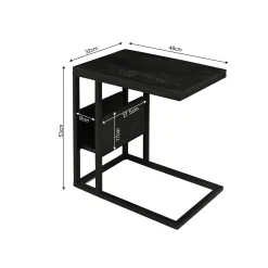 Table salon pour ordinateur en bois noir ALVERA