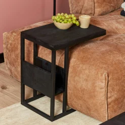 Table salon pour ordinateur en bois noir ALVERA