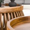 Tables basses rondes avec baguettes bois (lot de 2) DELHI