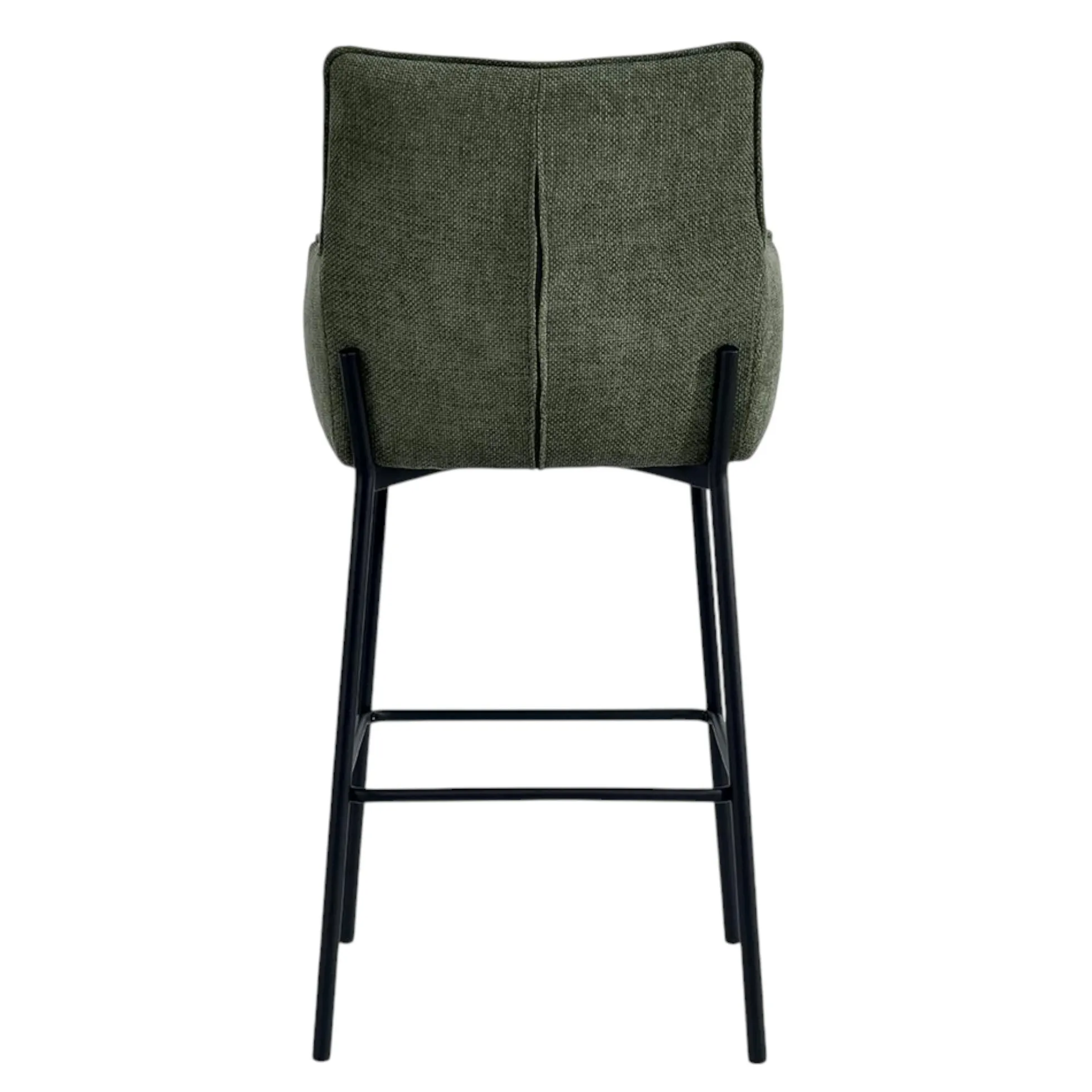 Tabouret bar bi-matière vert avec dossier (lot de 2) KERALA