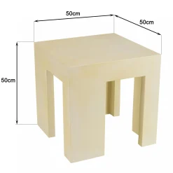 Tabouret carré en béton beige BRASILIA