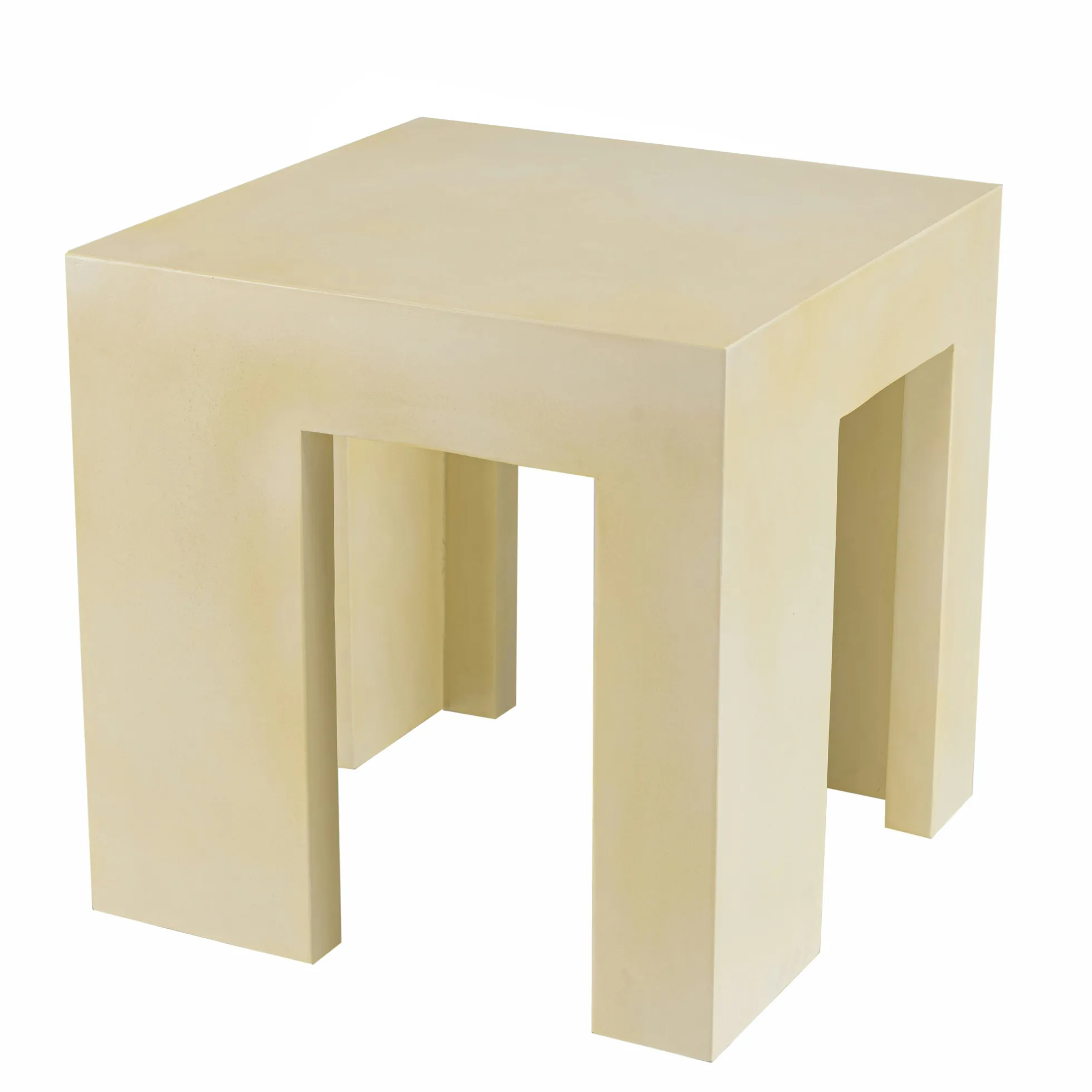 Tabouret carré en béton beige BRASILIA