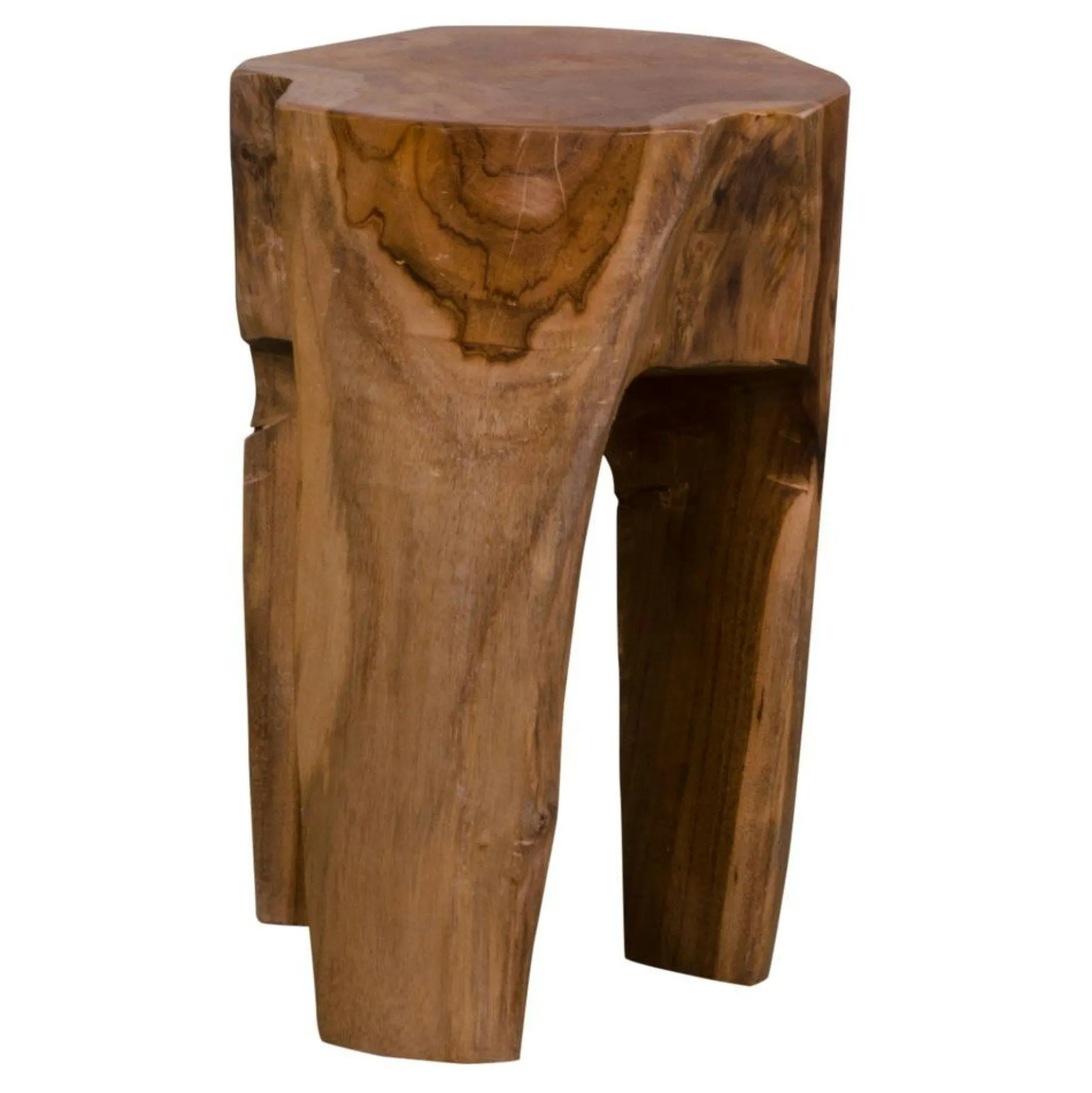 Tabouret chevet en bois de teck - 3 pieds ARIZONA