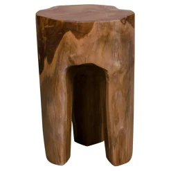 Tabouret chevet en bois de teck - 3 pieds ARIZONA