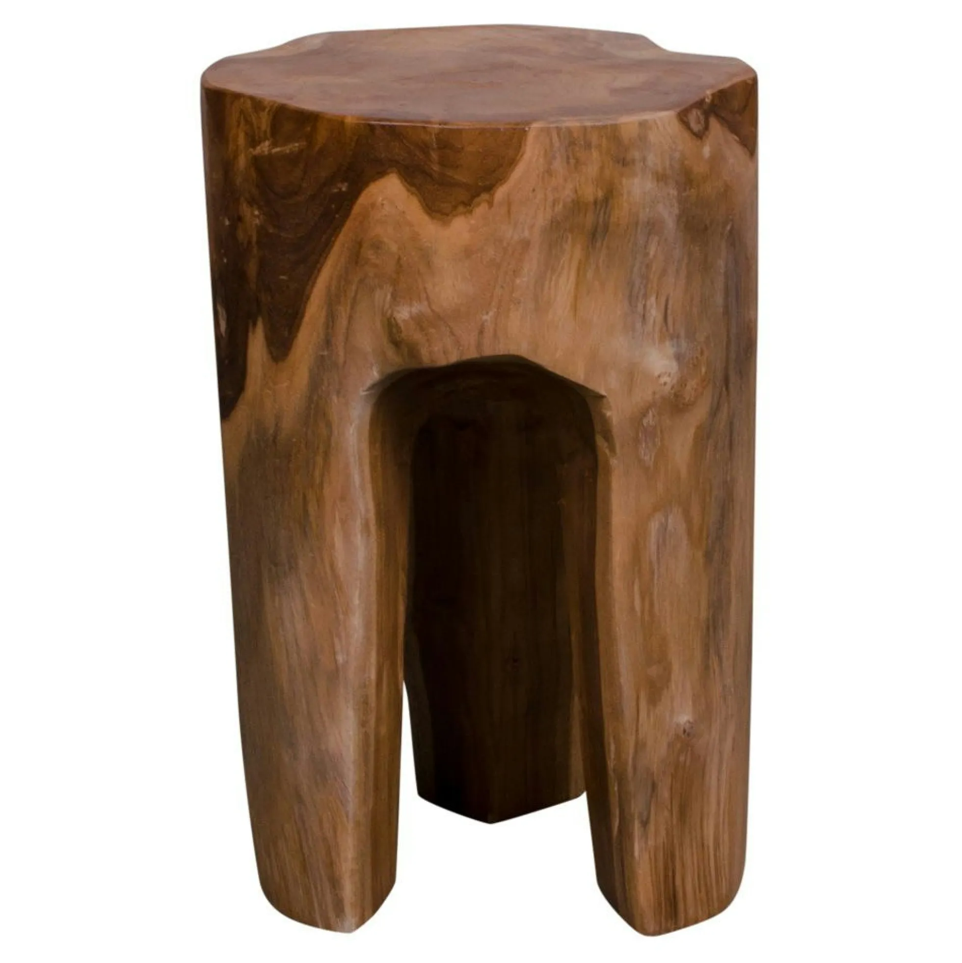 Tabouret chevet en bois de teck - 3 pieds ARIZONA