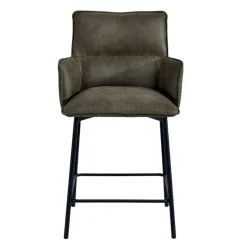 Tabouret de bar bi-matière vert (lot de 2) KERALA