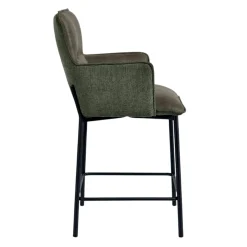 Tabouret de bar bi-matière vert (lot de 2) KERALA