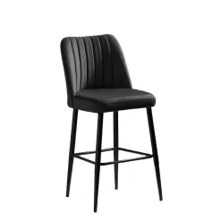 Tabouret de bar confort en velours noir (lot de 2) ROSARIO