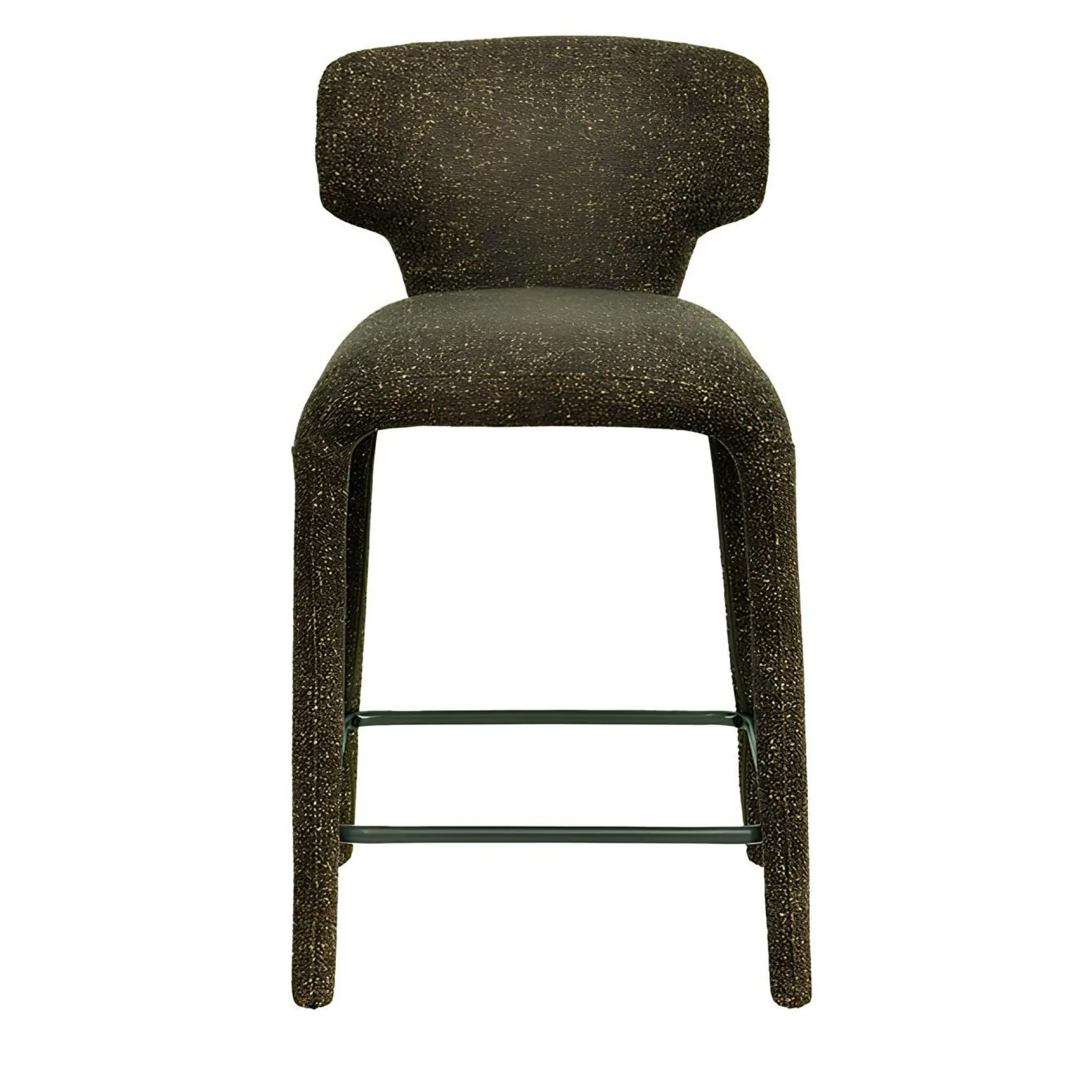 Tabouret de bar design en tissu kaki avec dossier (x2) TULSA