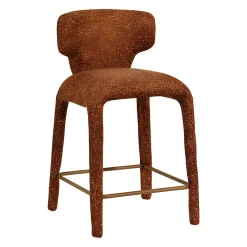Tabouret de bar design terracotta avec dossier (x2) TULSA