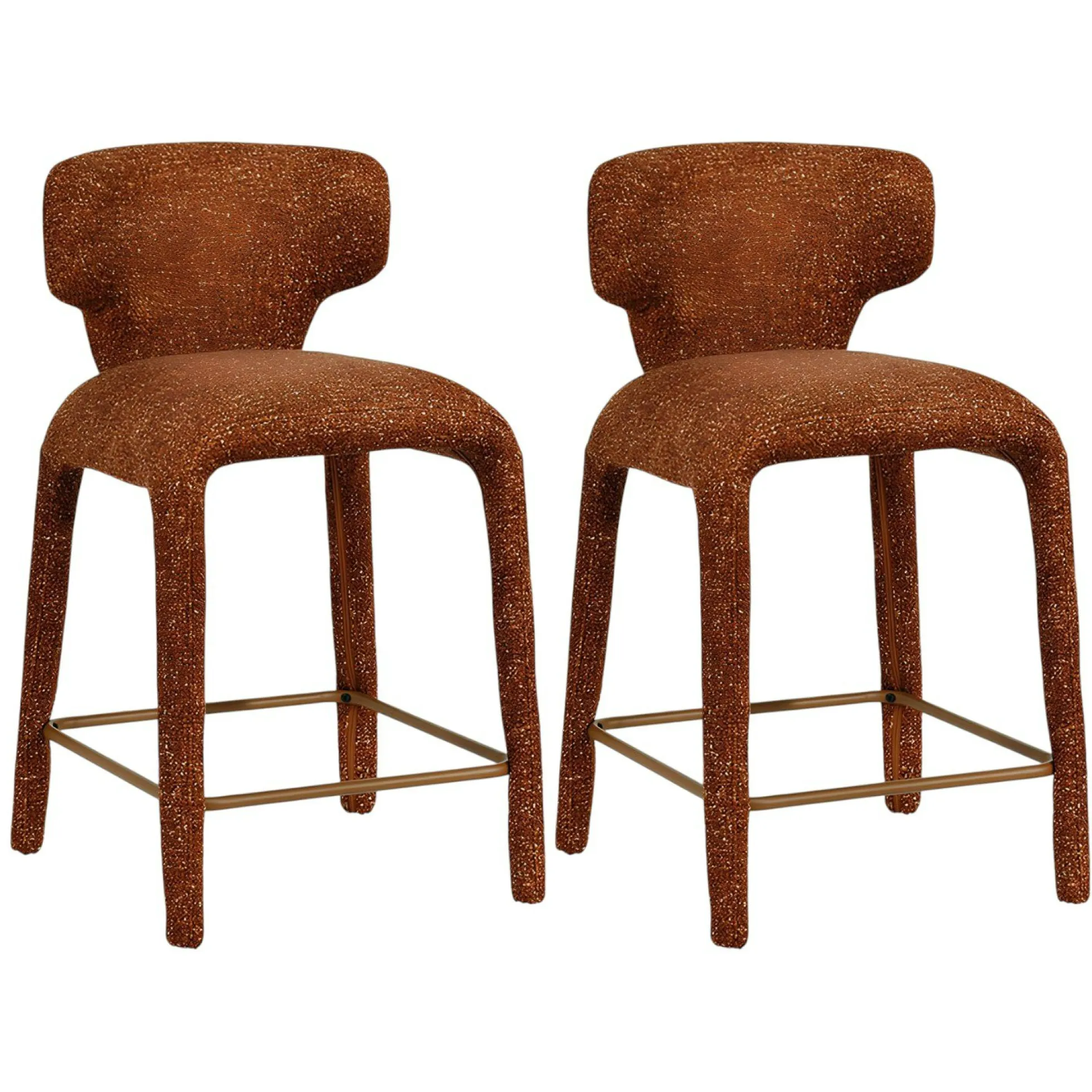 Tabouret de bar design terracotta avec dossier (x2) TULSA