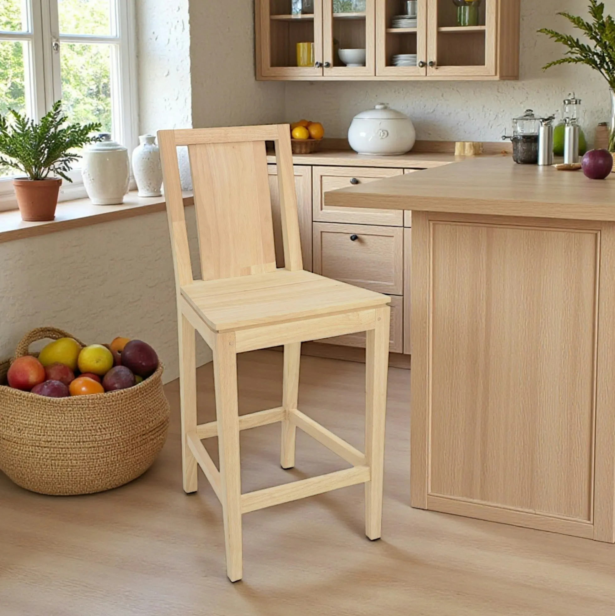 Tabouret de bar Hévéa 42x46x97 HELENA