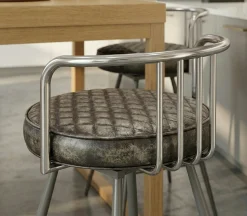 Tabouret de bar industriel brun BRISBANE