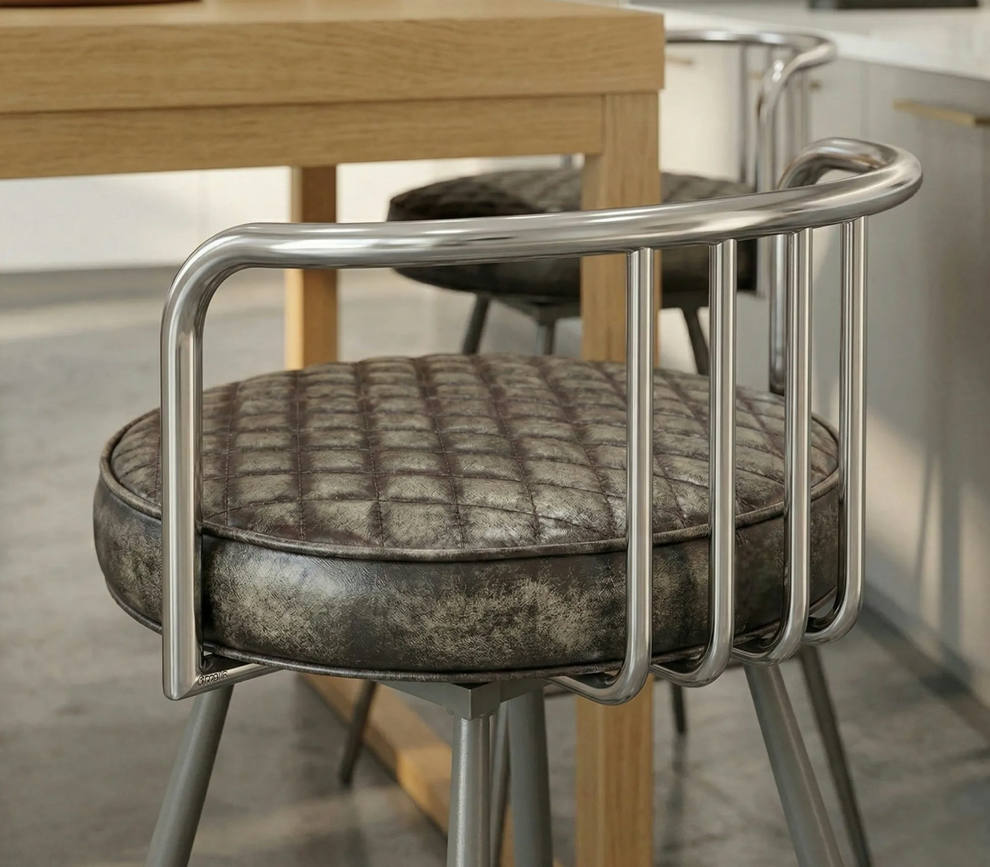 Tabouret de bar industriel brun BRISBANE
